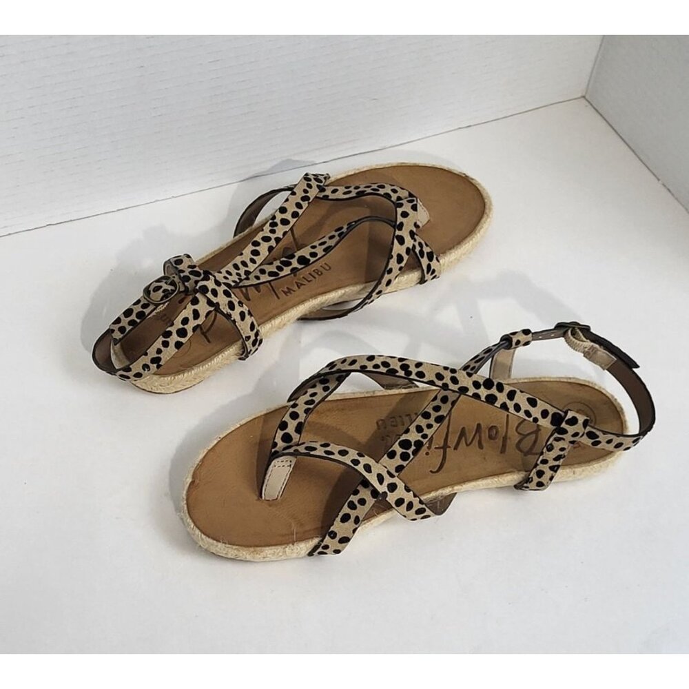 Blowfish Malibu Leopard Print Granola Rope Strappy Sandals Womens Size 8 - Picture 2 of 9